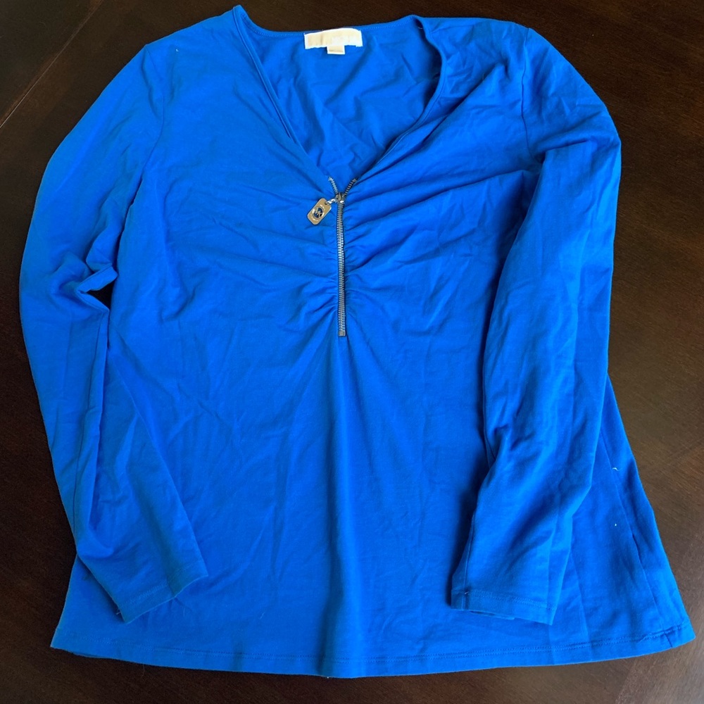 Michael Kors royal blue zip up top
